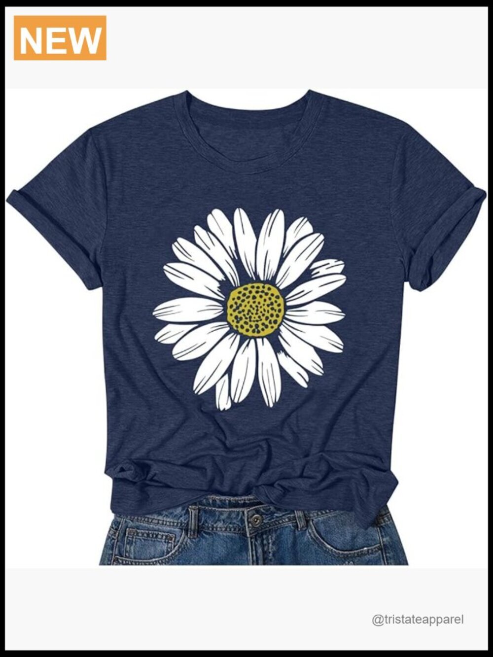 Sunflower Graphic Loose Fit Crew Neck Tee Soft Cotton Blend